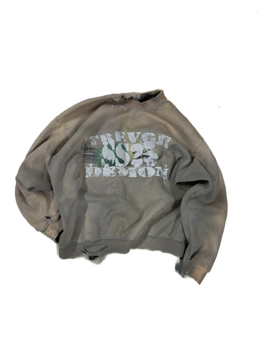 ANTIDEPRESSANT PILL (PROZAC) DESTROYED BLEACHED SWEATER SS25 (SOLD OUT)