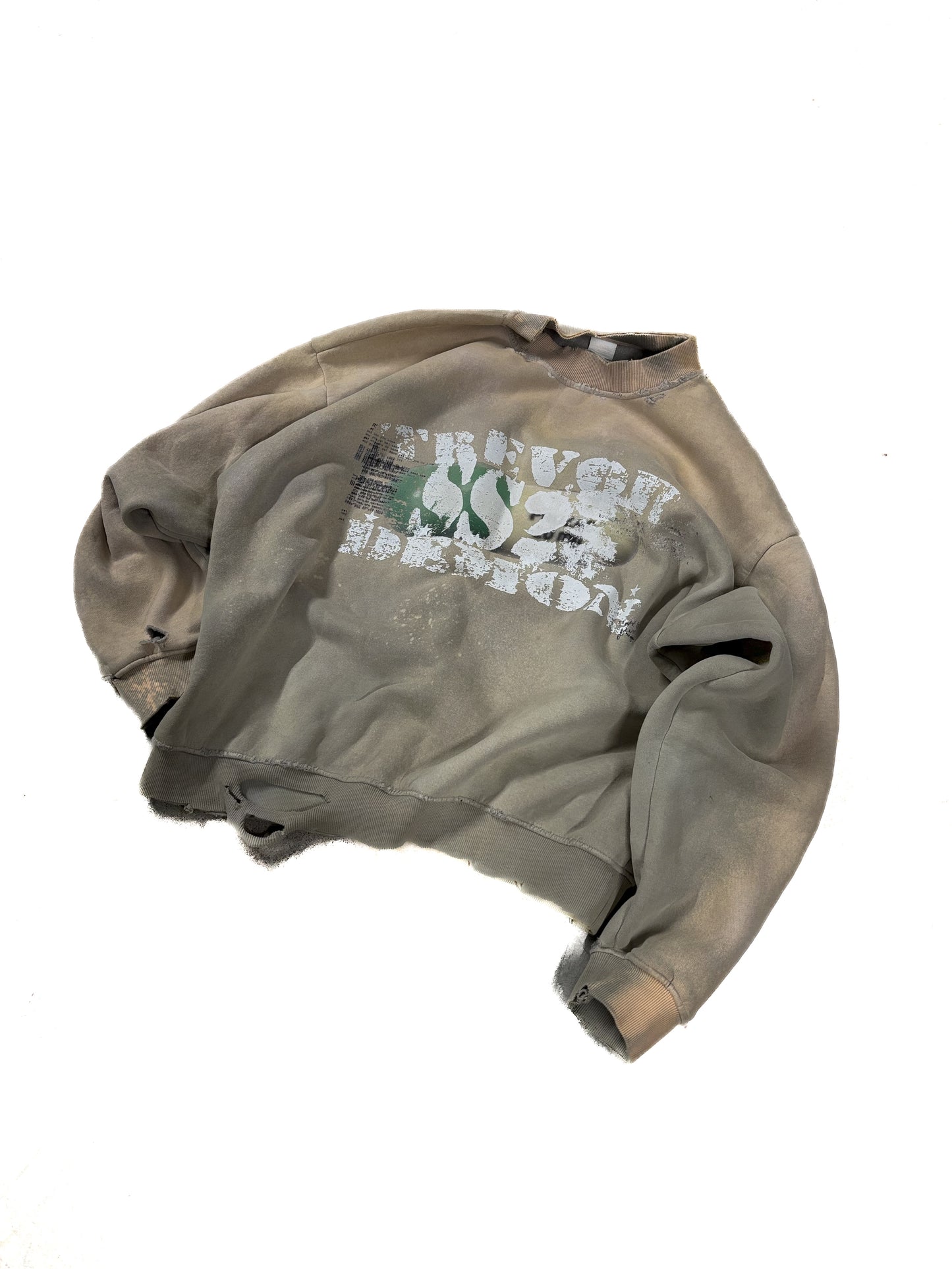 ANTIDEPRESSANT PILL (PROZAC) DESTROYED BLEACHED SWEATER SS25 (SOLD OUT)